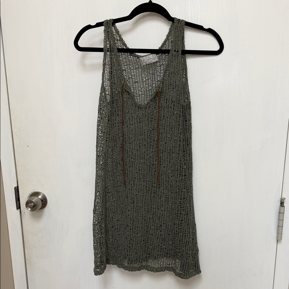 Green Knit Sleeveless Top